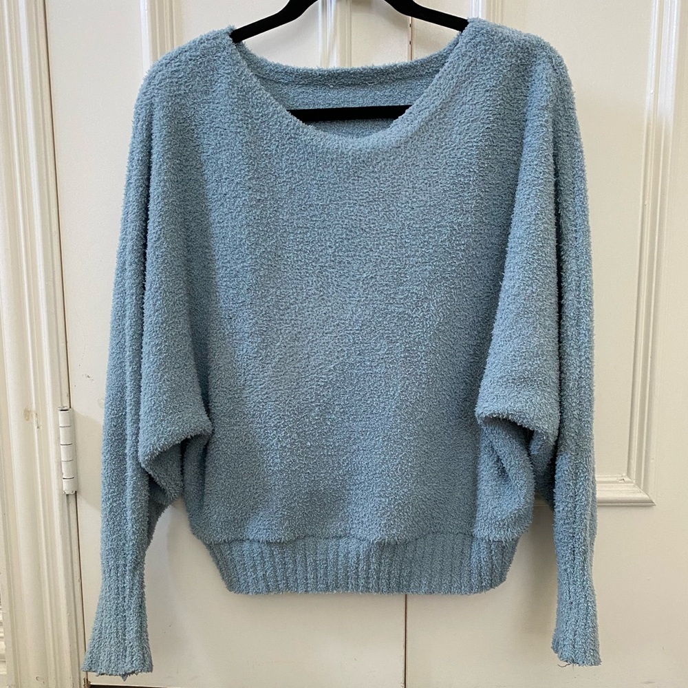 Warm fuzzy blue sweater